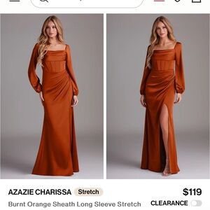 Azazie Burnt Orange Long Sleeve Dress
